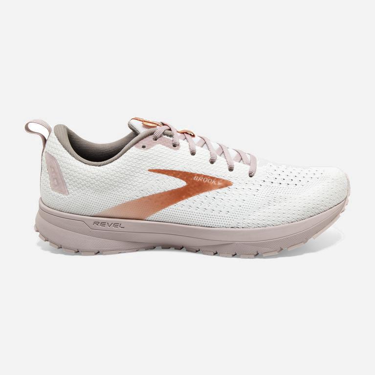 Brooks Women's Revel 4 Road Running Shoes Singapore - White/Hushed Violet/Copper (85263-TZQA)